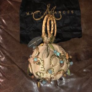 Mary Frances Tiki Torch Bag with bamboo handles